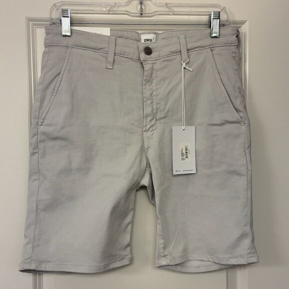 NWT EDWIN Mason Short Slim Chino Shorts Stone Tan Men’s Size 28 - Picture 1 of 7